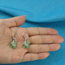 Load image into Gallery viewer, 9110383-Solid-Sterling-Silver-925-Jade-Cubic-Zirconia-Leverback-Dangle-Earrings