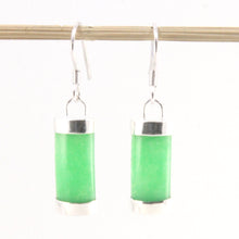 Load image into Gallery viewer, 9110463-Curved-Shaped-Green-Jade-Solid-Silver-925-Hook-Dangle-Earrings