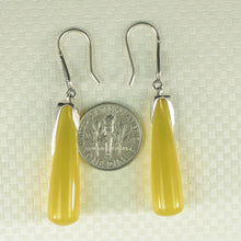 Load image into Gallery viewer, 9110604-Solid-Sterling-Silver-925-Hook-Tube-Blue-Yellow-Agate-Dangling-Earrings