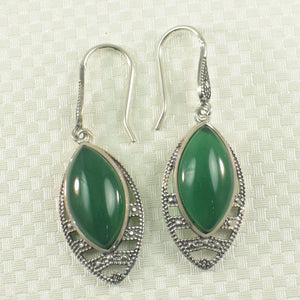 9110643-Marquise-Green-Agate-Solid-Sterling-Silver-Hook-Drop-Dangle-Earrings