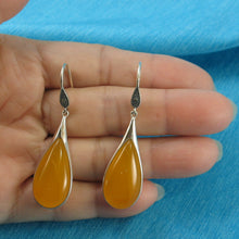 Load image into Gallery viewer, 9110654-Raindrop-Yellow-Agate-Solid-Sterling-Silver-Hook-Drop-Dangle-Earrings