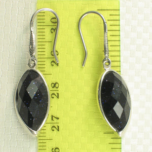 9110661-Marquise-Blue-Sandstone-Solid-Sterling-Silver-Hook-Dangle-Earrings
