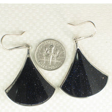 Load image into Gallery viewer, 9110691-Unique-Blue-Sandstone-Solid-Sterling-Silver-Hook-Dangle-Earrings