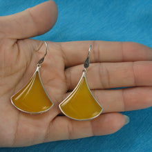 Load image into Gallery viewer, 9110694-Unique-Yellow-Agate-Solid-Sterling-Silver-Hook-Dangle-Earrings