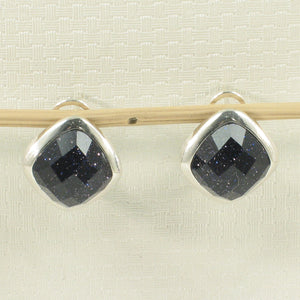 9110791-Solid-Sterling-Silver-Omega-Back-Rhombus-Blue-Sandstone-Earrings