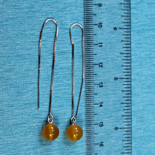 Load image into Gallery viewer, 9111014-Solid-Sterling-Silver-Box-Chain-Golden-Agate-Dangle-Earrings