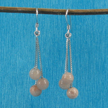 Load image into Gallery viewer, 9111042-Solid-Sterling-Silver-Box-Chain-Genuine-Moon-Stone-Dangle-Earrings
