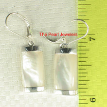 Load image into Gallery viewer, 9111100-Solid-Sterling-Silver-Curved-Mother-of-Pearl-Dangle-Leverback-Earrings
