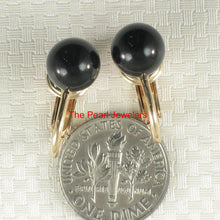 Load image into Gallery viewer, 9112221-Black-Onyx-1/20-14k-Yellow-Gold-Filled-Non-Pierced-Clip-Earrings