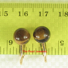 Load image into Gallery viewer, 9112224-Tiger-Eye-1/20-14k-Yellow-Gold-Filled-Non-Pierced-Clip-Earrings