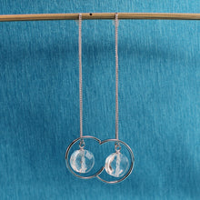 Load image into Gallery viewer, 9112760-Beautiful-Solid-Sterling-Silver-Threader-Faceted-Crystal-Dangle-Earrings