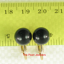 Load image into Gallery viewer, 9113221-Genuine-Black-Onyx-1/20-14k-Yellow-Gold-Filled-Non-Pierced-Clip-Earrings