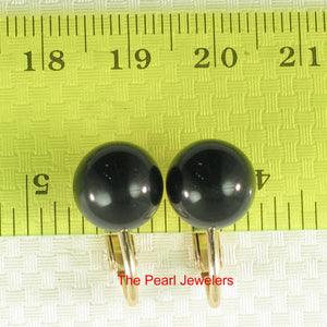 9113221-Genuine-Black-Onyx-1/20-14k-Yellow-Gold-Filled-Non-Pierced-Clip-Earrings