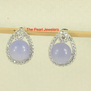 9119822-Solid-Sterling-Silver-925-Lavender-Jade-Cubic-Zirconia-Stud-Earrings