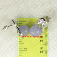 Load image into Gallery viewer, 9119872-Solid-Sterling-Silver-925-Love-Knot-Lavender-Jade-Stud-Earrings