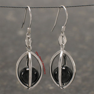 9119941-Solid-Sterling-Silver-Lucky-Lanterns-Genuine-Black-Onyx-Hook-Earrings