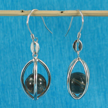 Load image into Gallery viewer, 9119947-Solid-Sterling-Silver-Lucky-Lanterns-Genuine-Smoke-Quartz-Hook-Earrings