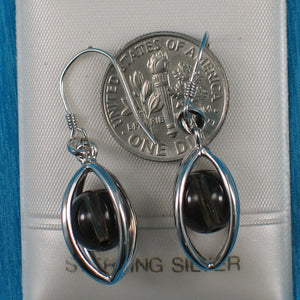 9119947-Solid-Sterling-Silver-Lucky-Lanterns-Genuine-Smoke-Quartz-Hook-Earrings
