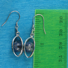 Load image into Gallery viewer, 9119949-Solid-Sterling-Silver-Lucky-Lanterns-Unique-Genuine-Sodalite-Hook-Earrings
