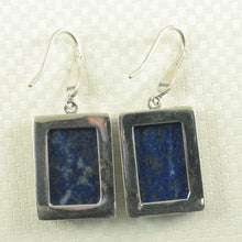 Load image into Gallery viewer, 9120002-Solid-Sterling-Silver-Genuine-Lapis-Lazuli-Antique-Finish-Hook-Earrings