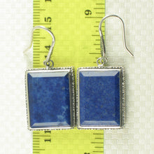 Load image into Gallery viewer, 9120003-Solid-Sterling-Silver-Genuine-Lapis-Lazuli-Antique-Style-Hook-Earrings