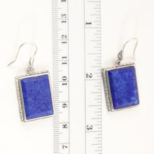 Load image into Gallery viewer, 9120003C-Sterling-Silver-Beautiful-Lapis-Lazuli-Antique-Finish-Hook-Earrings