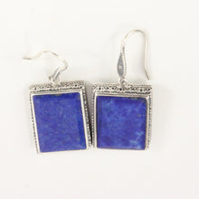 Load image into Gallery viewer, 9120003C-Sterling-Silver-Beautiful-Lapis-Lazuli-Antique-Finish-Hook-Earrings