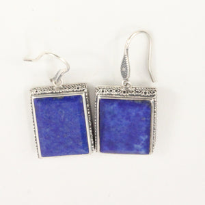 9120003C-Sterling-Silver-Beautiful-Lapis-Lazuli-Antique-Finish-Hook-Earrings