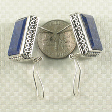 Load image into Gallery viewer, 9120007-Sterling-Silver-.925-Natural-Blue-Lapis-Lazuli-Secure-Omega-Clip-Earrings