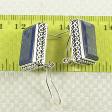 Load image into Gallery viewer, 9120007-Sterling-Silver-.925-Natural-Blue-Lapis-Lazuli-Secure-Omega-Clip-Earrings