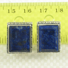 Load image into Gallery viewer, 9120008-Sterling-Silver-.925-Natural-Blue-Lapis-Lazuli-Omega-Clip-Earrings
