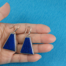 Load image into Gallery viewer, 9120013-Gorgeous-Genuine-Natural-Lapis-Lazuli-Solid-Sterling-Silver-Hook-Earrings
