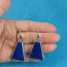 Load image into Gallery viewer, 9120013-Gorgeous-Genuine-Natural-Lapis-Lazuli-Solid-Sterling-Silver-Hook-Earrings