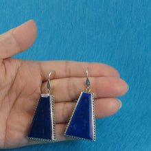 Load image into Gallery viewer, 9120014-Gorgeous-Genuine-Natural-Lapis-Lazuli-Solid-Sterling-Silver-Hook-Earrings