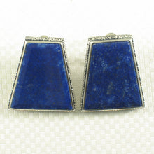 Load image into Gallery viewer, 9120017-Solid-Sterling-Silver-.925-Natural-Blue-Lapis-Lazuli-Omega-Clip-Earrings