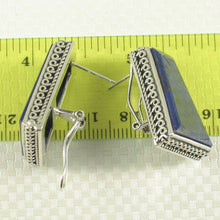 Load image into Gallery viewer, 9120019-Solid-Sterling-Silver-Large-Natural-Blue-Lapis-Lazuli-Omega-Clip-Earrings