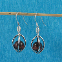 Load image into Gallery viewer, 9129943-Solid-Sterling-Silver-Lucky-Lanterns-Red-Tiger-Eye-Hook-Earrings