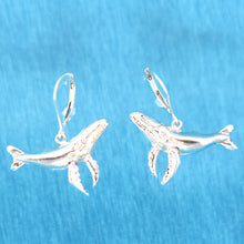 Load image into Gallery viewer, 9130155-Sterling-Silver-Humpback-Whale-Leverback-Earrings