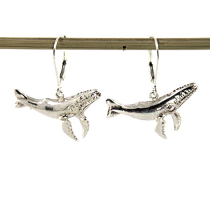 9130155-Sterling-Silver-Humpback-Whale-Leverback-Earrings