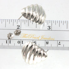 Load image into Gallery viewer, 9130160-Sterling-Silver-Estate-Ribbed-Dome-Post-Earrings