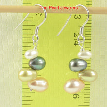Load image into Gallery viewer, 9130693C-Sterling-Silver-Handcrafted-Multicolor-Rice-Freshwater-Pearl-Hook-Earrings