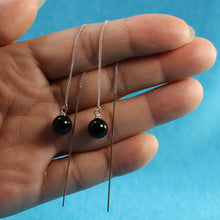 Load image into Gallery viewer, 9130761-Beautiful-Solid-Sterling-Silver-Threader-Black-Onyx-Long-Chain-Earrings