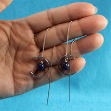 Load image into Gallery viewer, 9130768-Beautiful-Solid-Sterling-Silver-Threader-Blue-Lapis-Long-Chain-Earrings