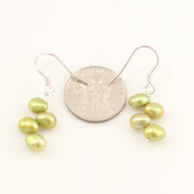 Load image into Gallery viewer, 9130935-Sterling-Silver-Handcrafted-Green-Cultured-Pearl-Hook-Earrings