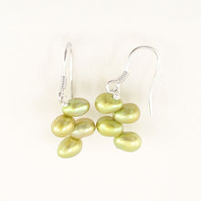 Load image into Gallery viewer, 9130935-Sterling-Silver-Handcrafted-Green-Cultured-Pearl-Hook-Earrings