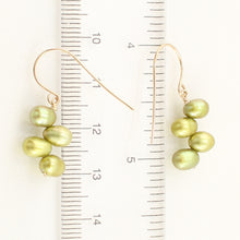 Load image into Gallery viewer, 9130935B-Gold-Filled-Handcrafted-Green-f/w-Cultured-Pearl-Hook-Earrings