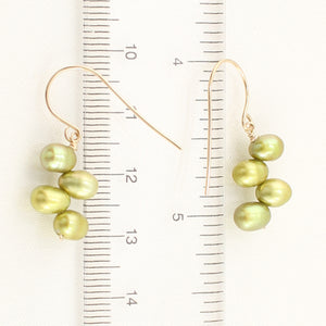 9130935B-Gold-Filled-Handcrafted-Green-f/w-Cultured-Pearl-Hook-Earrings