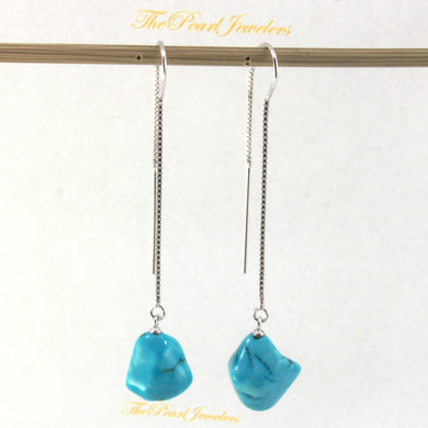 9131011H-Baroque-Turquoise-Solid-Silver-925-Box-Chain-Threader-Dangle-Earrings