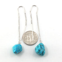 Load image into Gallery viewer, 9131011I-Baroque-Turquoise-Solid-Silver-925-Box-Chain-Threader-Dangle-Earrings