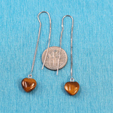 Load image into Gallery viewer, 9131012-Solid-Silver-925-Box-Chain-Hook-Genuine-Tiger-eye-Dangle-Earrings